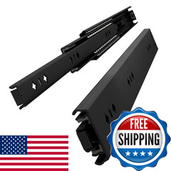 VADANIA 20″ Heavy Duty Drawer Slide Without Lock #A53, Black-electroplated Cold-
