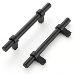 10 Pack 3-1/2″ Black Cabinet Pulls 6″ Overall Square Base Kitchen Hardware