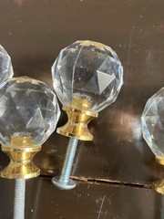 Set of 9 Acrylic Knobs Gold Accent Metal Screws Included