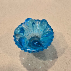 Crystal Clear Blue Flower Vintage Drawer Cabinet Door Pull Knob Transparent