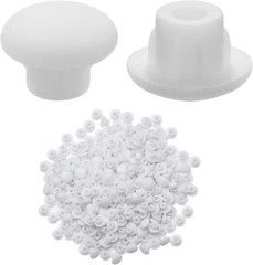 Pack Of 300 White Plastic Hole Plug Buttons For Cabinets Shelves 5Mm 316 Inch