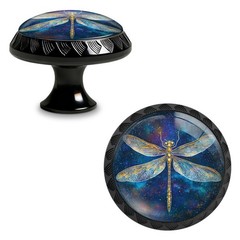 4 Pack Starry Dragonfly Wall Art Kitchen Cabinet Knobs Acrylic Round Drawer P…