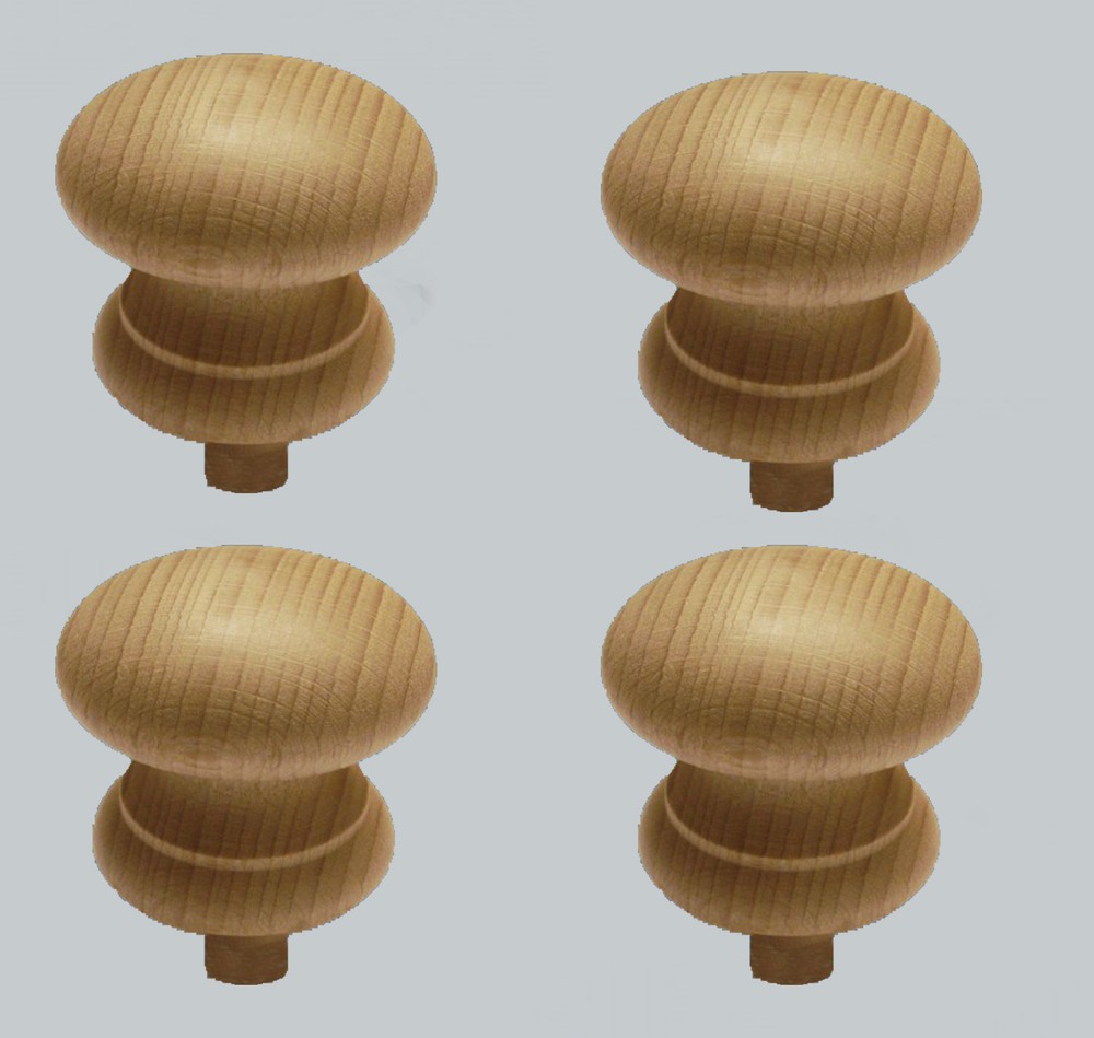 Spigot Wooden Beech Wardrobe/Cupboard Knobs