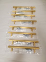 *8* GlideRite 6-1/4 in. Center-to-Center Satin Gold Solid Handle Bar Pulls