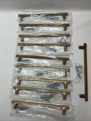 10 Pack Antique Brass Gold Bar Cabinet Pulls 9” Length