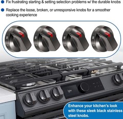 (4PCS) DG94-03500A/Z for Samsung Electric Stove Knob Replacement,DG94-03500Y DG9