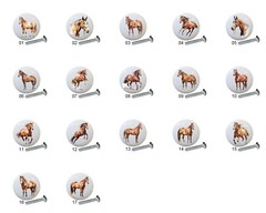 Brown Horse Collection yaw on 1.5″ CERAMIC Dresser Drawer PULLS Cabinet KNOBS
