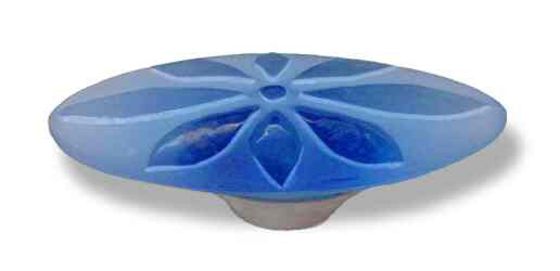 (12 Pack) 3-3/4″ Betsy Fields Flower Pull Blue with Satin Nickel