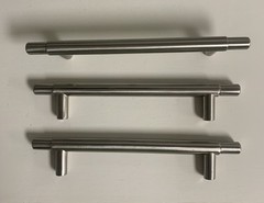 3 Satin brushed Nickel 7” Drawer Cabinet Pulls Knobs NEW Hardware Handles Lever