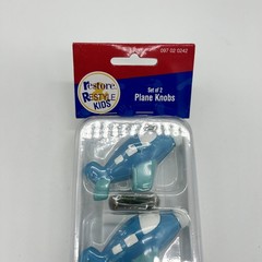 NWT Restore Restyle Kids Airplane Knobs Boy’s Room Plane Decor Set of 2 Blue Y2K