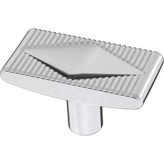 (5 Pack) 1-5/8 inch Slatted Diamond Knob Polished Chrome