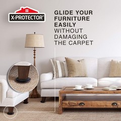 Furniture Sliders for Carpet X-PROTECTOR – 8 8 PCS 3.5″, For Carpet, Brown
