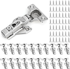 30 Pack Soft Close Hidden Cabinet Hinges, 105° Adjustable with Screws