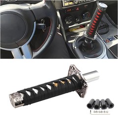 Shift Knob, 6 Inch (15cm) Short Gear Shift Knob with 4 Adap Color: Black/White