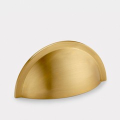 Solid Brass Gold, Silver, Chrome, Gunmetal Grey & Black Drawer Cup Handle
