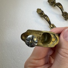 Set Of 4 VTG Brass Furniture Cabinet/ Dresser Door Thumb Pulls/ Handle 4” Tall