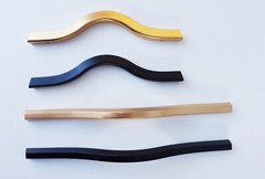 Cabinet Handles Arch Shape Matt Black & Champagne Gold Space Aluminum 128 192mm