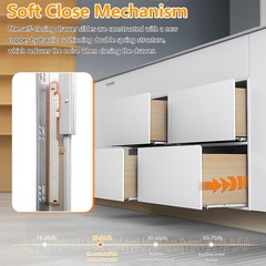 BAIDICE Undermount Soft Close Heavy Duty Drawer Slides 24 Inch, 80LB