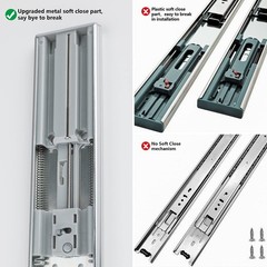 Homdiy 10 Pair Soft Close Drawer Slides 18 Inch 20 Pieces Heavy Duty Side Mount