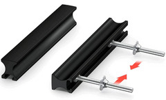 Homdiy Matte Black Modern Metal Cabinet Pull 4.41in, 0.98-4.4in C-C, Screws