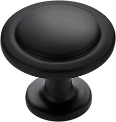 1 Pack of 1-1/4 Inch Round Matte Black Cabinet Knobs – Durable Zinc Pulls