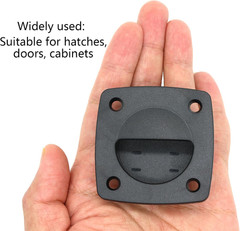 Marine Nylon Flush Pull Hatch Handle,Black Boat Recessed Square Lid Handle,Yacht