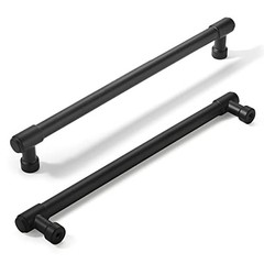 2 Pack Matte Black Cabinet Pulls 8 Inch(203mm) Hole Centers Kitchen Cabinet