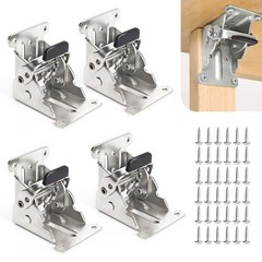 4 Pack Locking Hinge for Folding Leg Brackets,Heavy Duty Folding Brackets 90 …