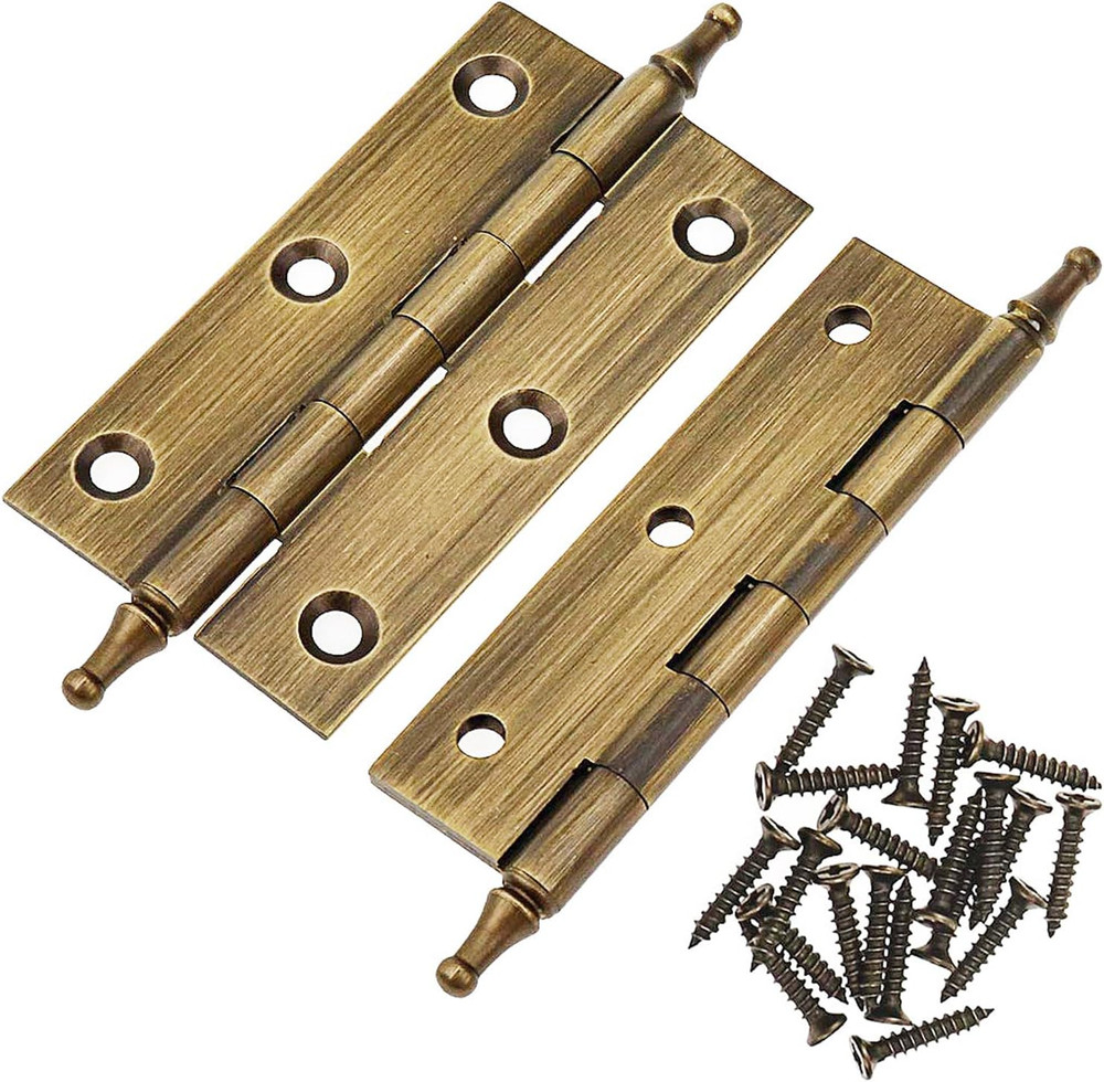 3 Inch Folding Butt Hinges Bronze 2Pcs, 3.85 Inch Long Shaft, 2.91 X 1.57 Inch P