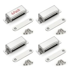 Concealed Cabinet Door Magnets 60lbs 4 Pack Silver Catch