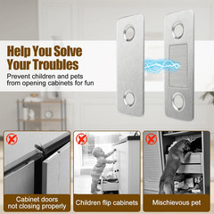 Stainless Steel Cabinet Magnetic Door Catch No Drill Ultra Thin Latch Set locks