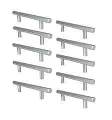 10-Pack Modern Euro Style Brushed Stainless Cabinet Drawer Bar Pulls 6.25″/160mm