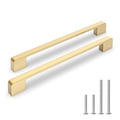 Lepatape 25 Pack 8-1/16 Inch Brushed Gold Cabinet Pulls Solid Alloy Gold Cabi…