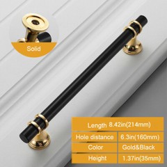 T Bar Pull Handle Alloy Kitchen Bathroom Cabinet Drawer Hardware Knob Black Gold