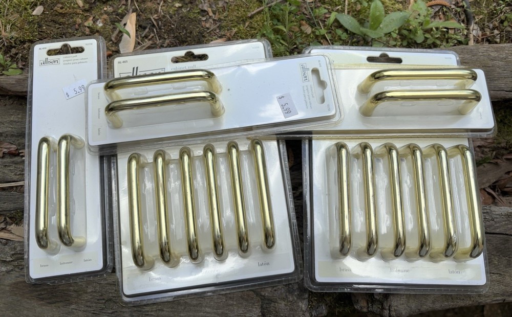 Vintage NOS Allison Cabinet Pull Lot Of 18 Polished Brass