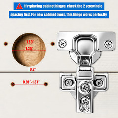 24 Pack Soft Close Cabinet Hinges 1/2 Inch Overlay Concealed Door Hinges