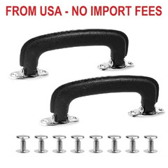 2 Pcs Luggage Handle Replacement with Mounting Screw, Black Plastic Pull Handles