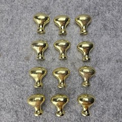 Vintage Oval Brass Door/Drawer Pulls Hardware Set Of 12-no screws