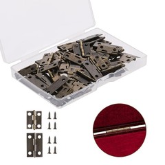Small Hinges for Wooden Box, 30Pcs Cabinet Drawer Butt Hinges, Bronze, Iron, Pol