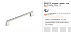 3 NEW Amerock Riva 10-1/16 in. (256mm) Satin Nickel Bar Cabinet Pulls BP55490G10