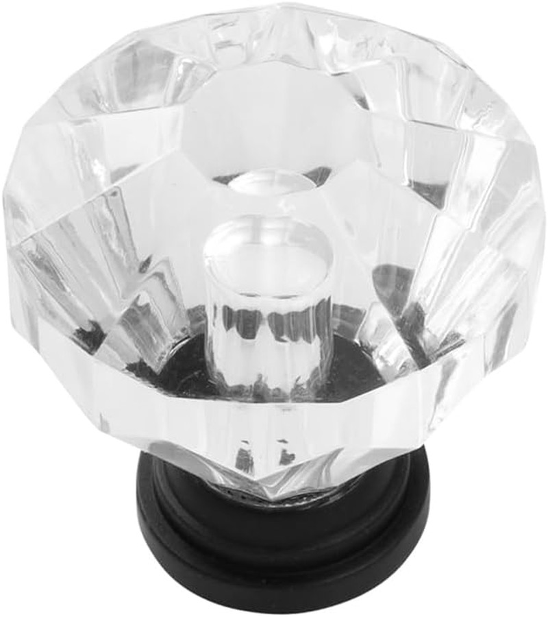 Crystal Palace 1.25″ Acrylic Knobs with Matte Black Finish – 10 Pack