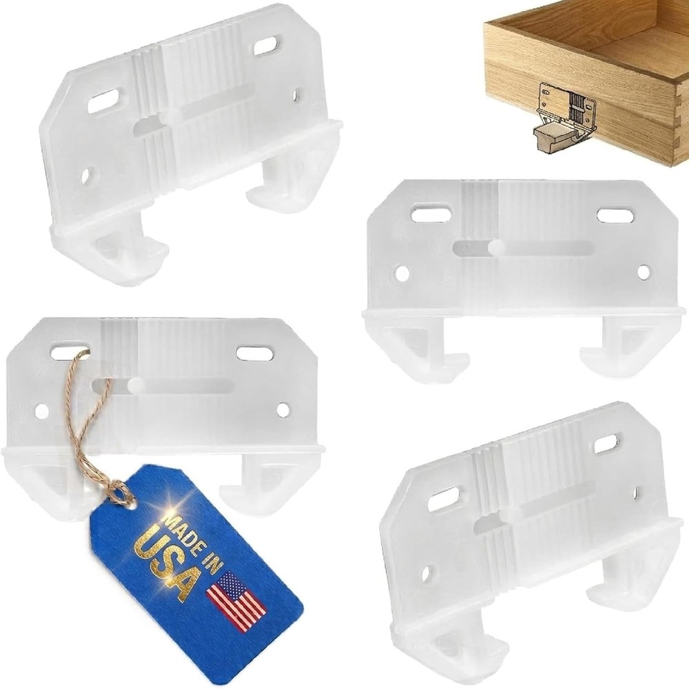 Rear Drawer Slide Guides for 1/4″ Rail T-Shape Center-Mount Wood Track | 4-Pa…