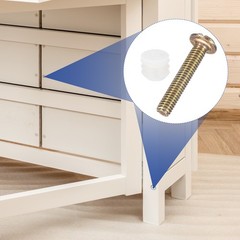 50Pcs M4 x 8mm Plastic Hinge Dowel Inserts with Threaded with Screws White