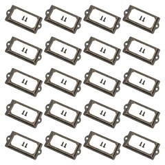 20Pcs Antique Brass Drawer Label for pull Cabinet Frame Handle File Name Card
