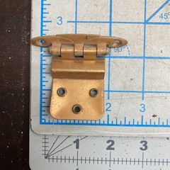 4 VTG Stepped Art Deco Copper Cabinet Door Hinges w/ Screws