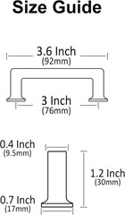 Alzassbg 6 Pack Brushed Gold Cabinet Pulls, 3 Inch(76mm) Hole Centers Cabinet Ha