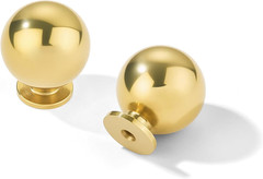 2 Pack 100% Solid Unlacquered Brass Cabinet Knobs Round Ball Real Brass Real …
