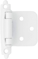 Lot of 25 Pairs (50pcs) Self Closing OVERLAY Flush Cabinet Hinges – White
