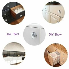 20Pcs Crystal Glass Cabinet Knob Diamond Shape 30mm Drawer Cupboard Handle Pulls