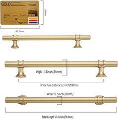 Amerdeco 9-Pack Matte Gold Cabinet Pulls 6.3” Drawer/Door Handles Soft Brushed